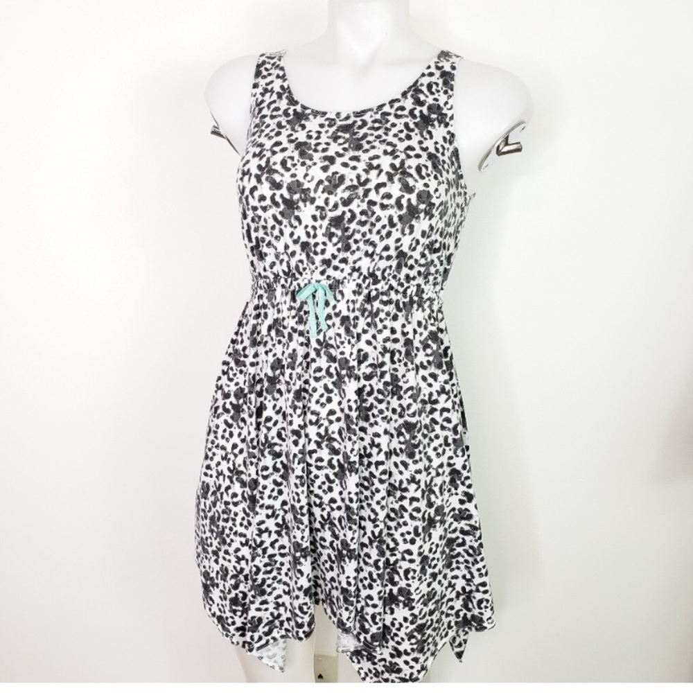 Hurley YOUTH dress leopard cheetah print asymmetric hem